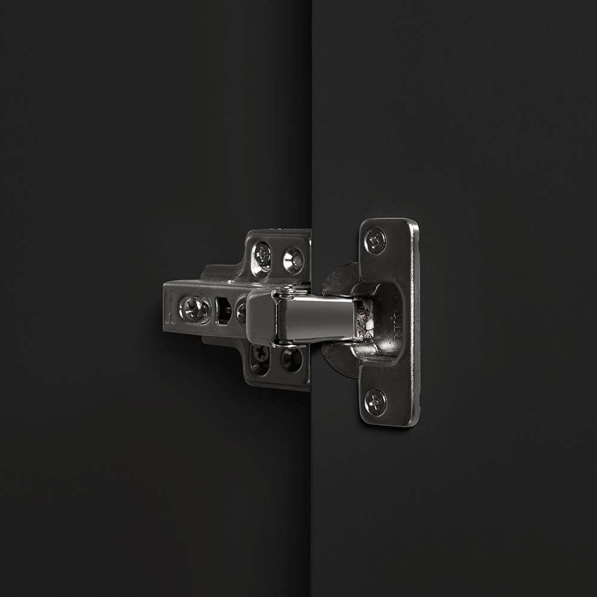 Alba Black and Walnut Wardrobe - 2 Door