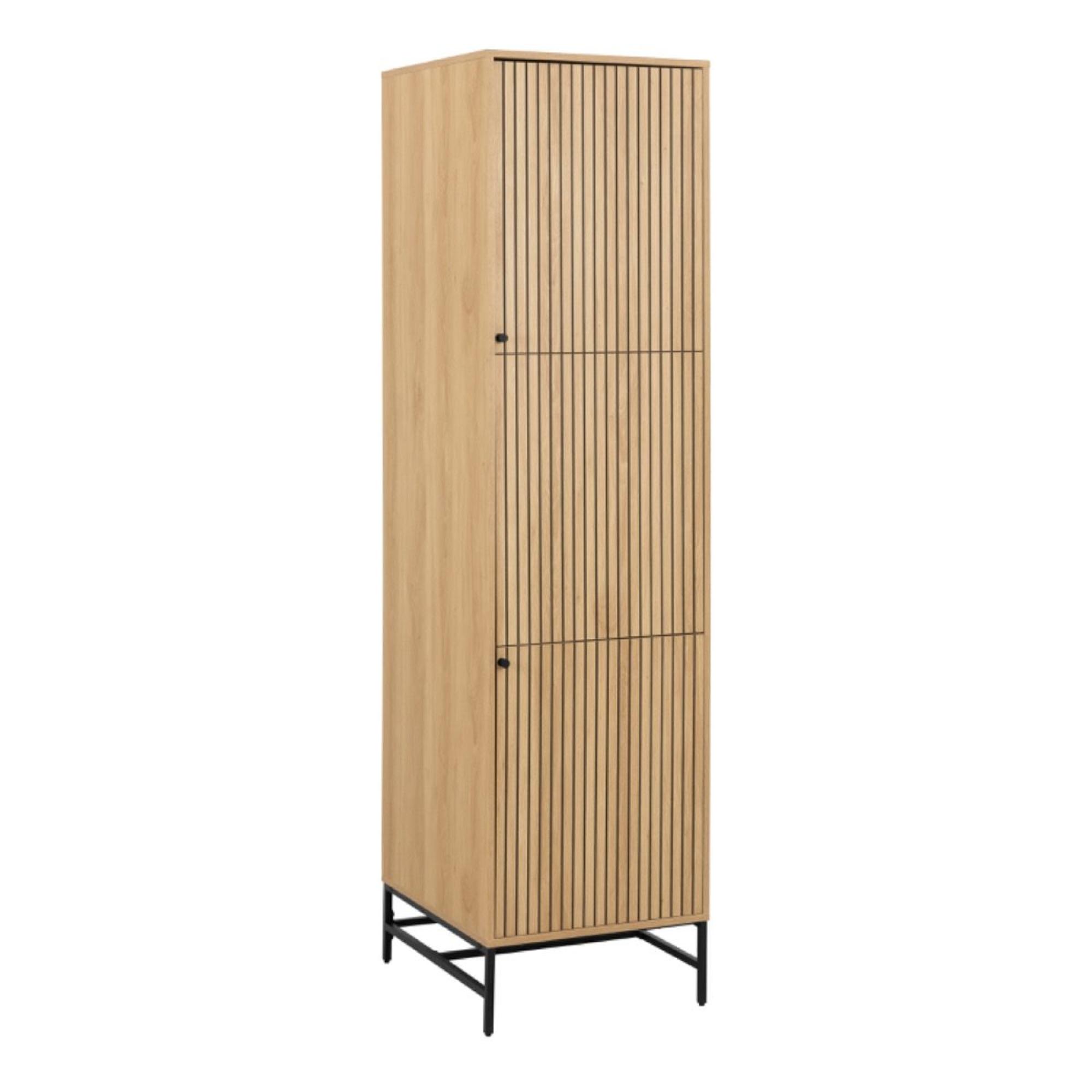Albany Oak Ribbed 2 Door Narrow Wardrobe