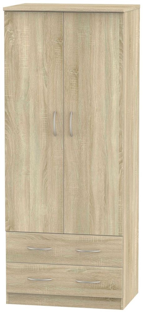 Avon Oak Effect 2 Door 2 Drawer Double Wardrobe