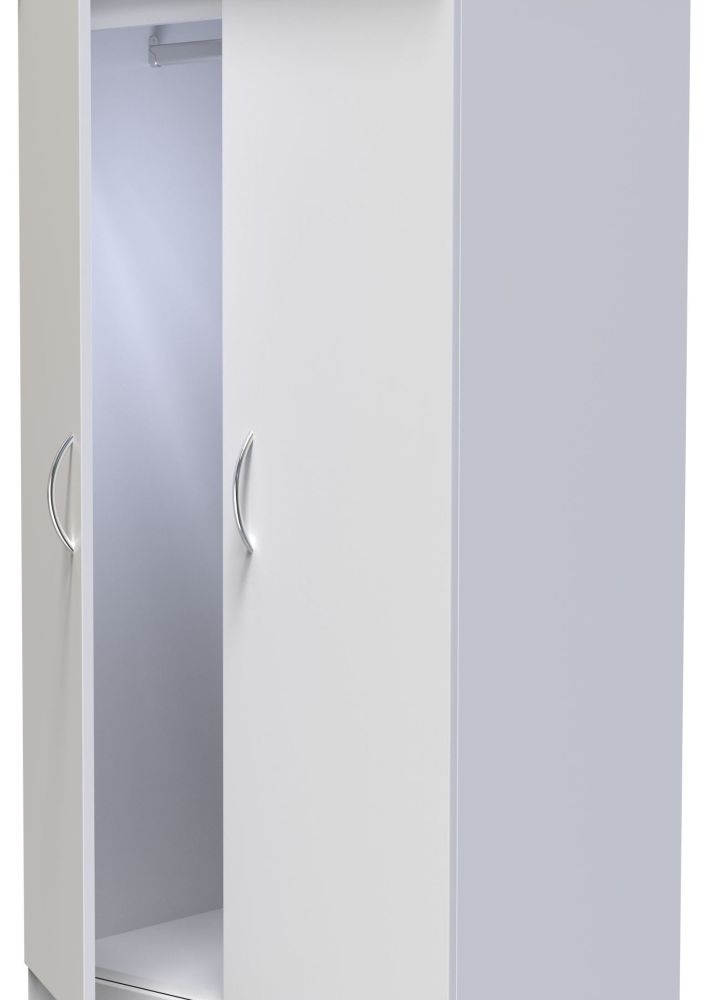 Avon Wardrobe - 2 Door - 2 Drawers - Double - White