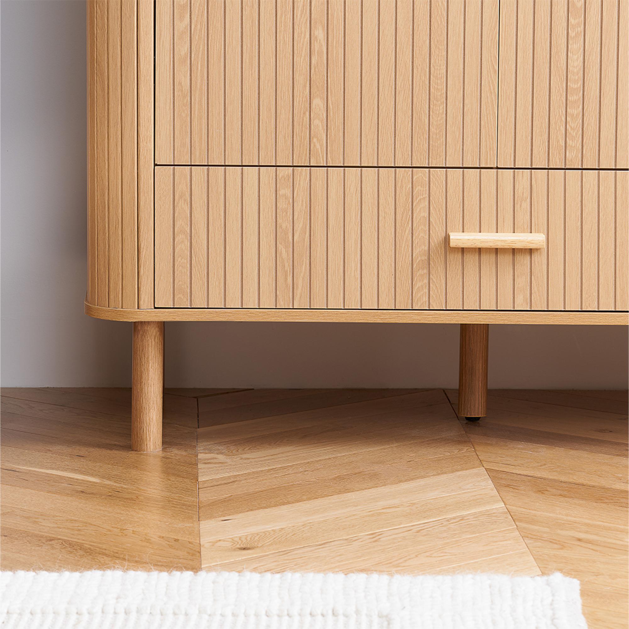 Axel Wardrobe - 2 Door - 1 Drawer - Oak Fluted