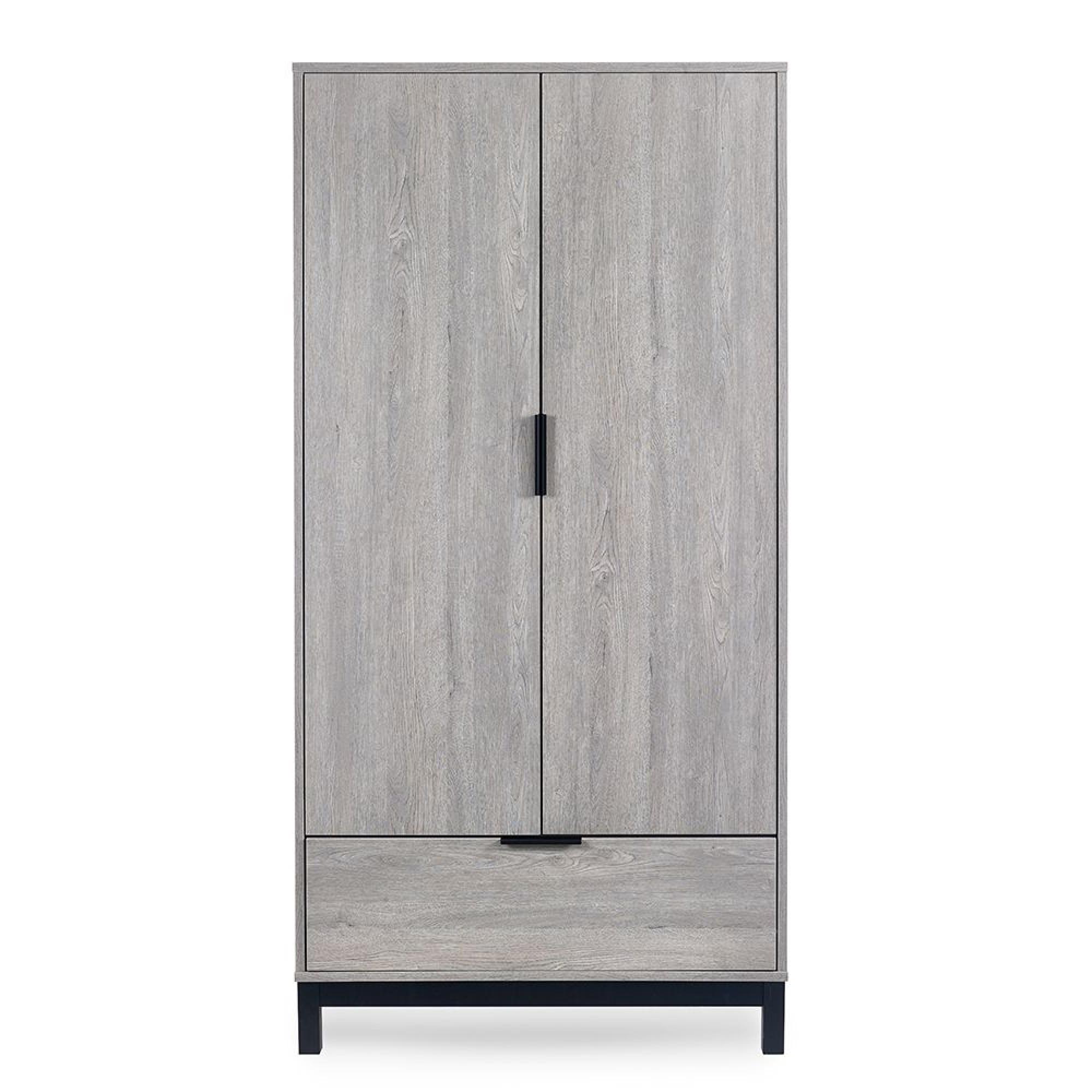Bali Grey Oak Double Wardrobe - 2 Door - 1 Drawer