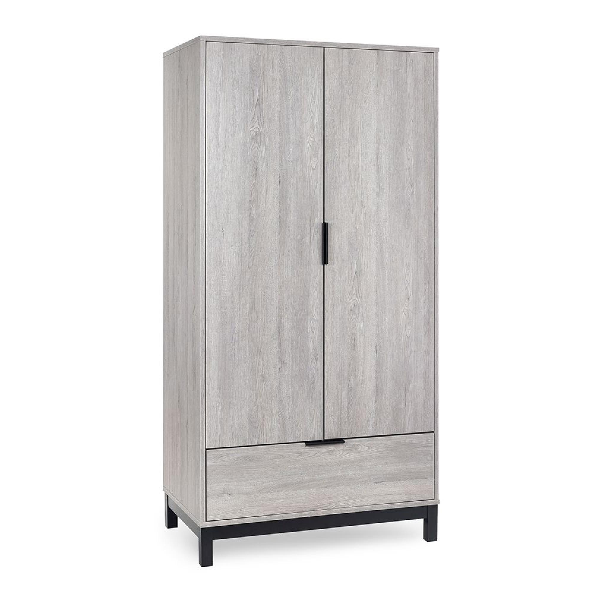 Bali Grey Oak Double Wardrobe - 2 Door - 1 Drawer