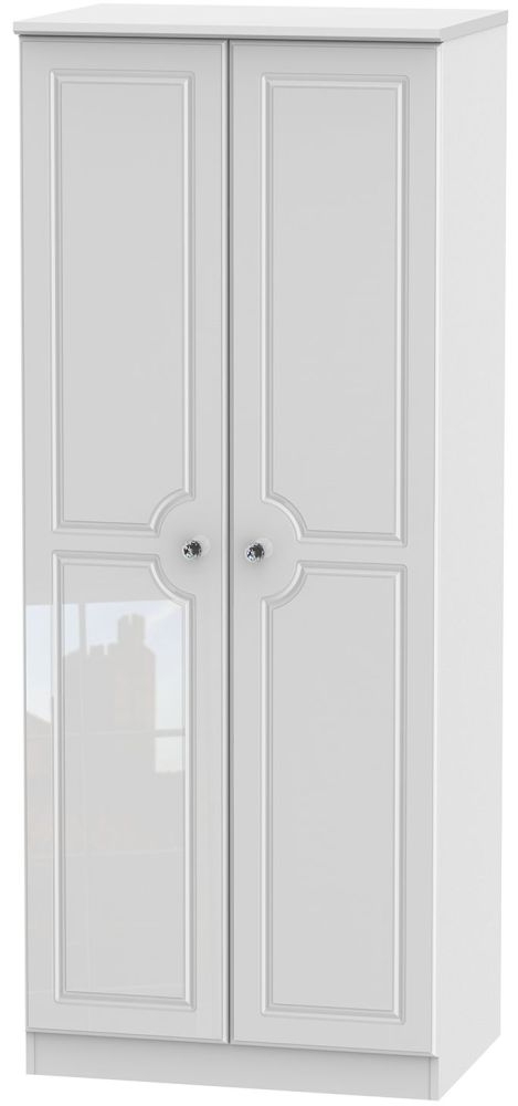 Balmoral Wardrobe - 2 Door - Plain - White Gloss