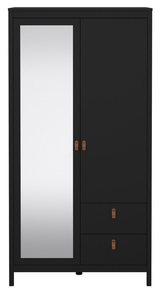 Barcelona Black 2 Door Combi Wardrobe
