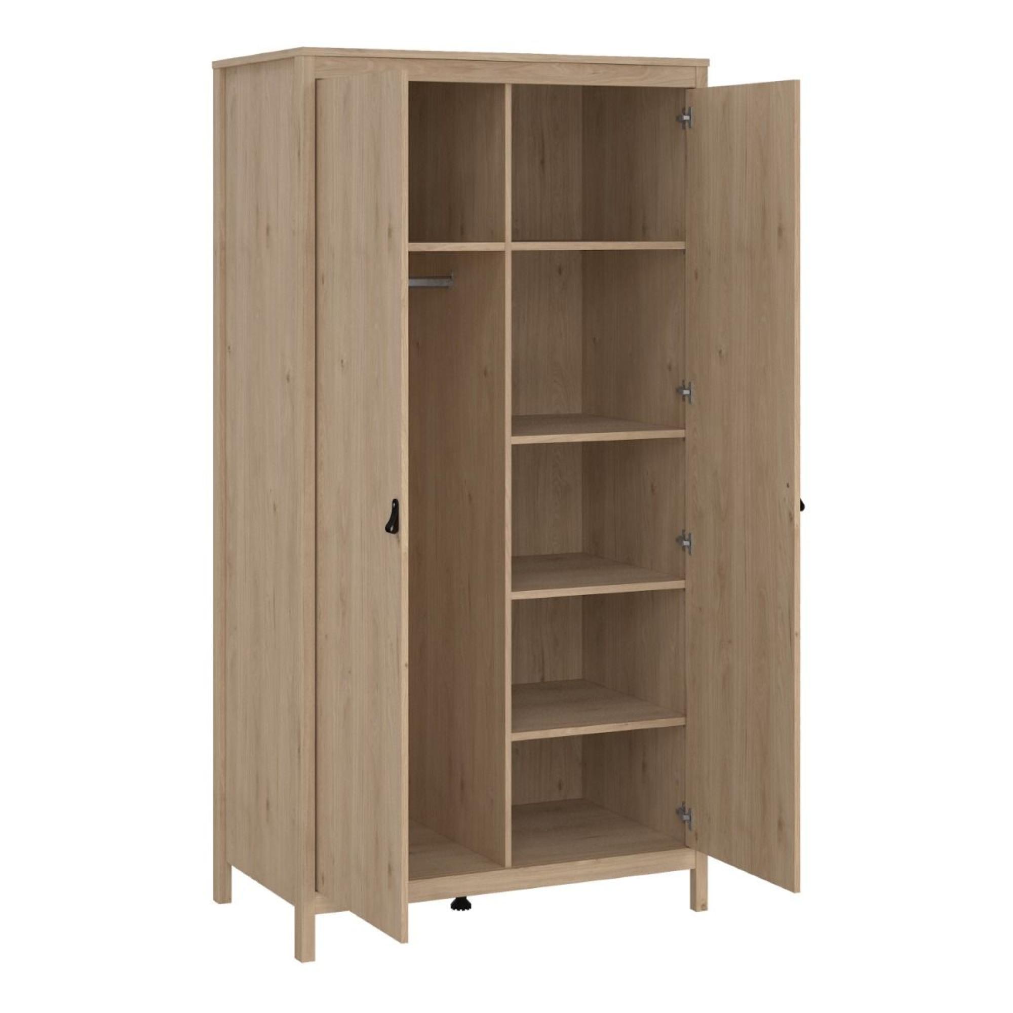 Barcelona Jackson Hickory Oak 2 Door Wardrobe