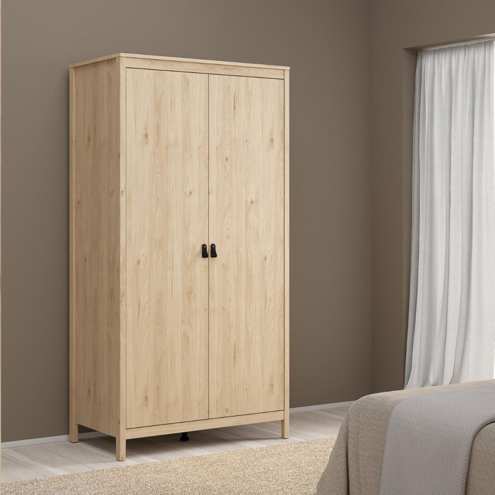 Barcelona Jackson Hickory Oak 2 Door Wardrobe