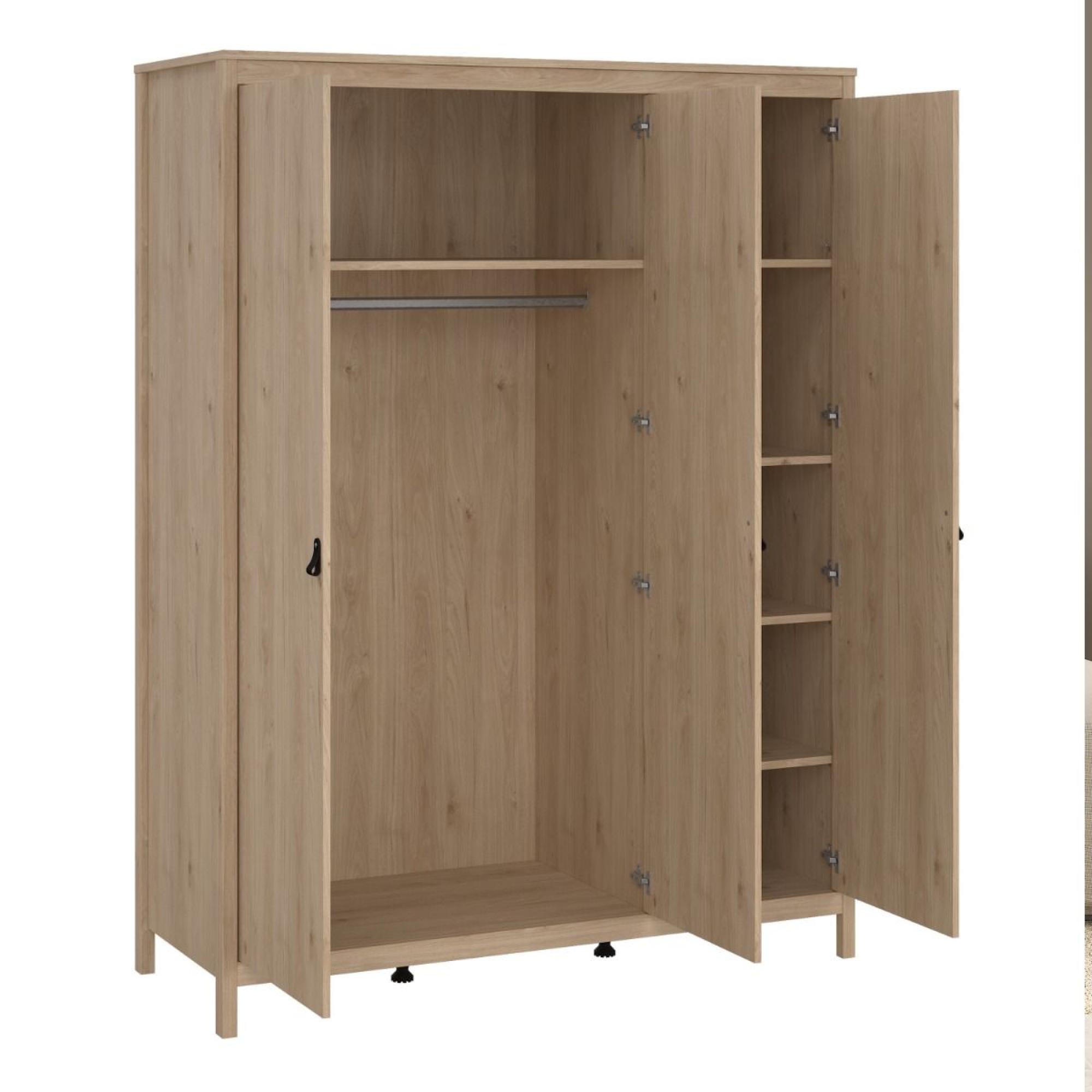 Barcelona Jackson Hickory Oak 3 Door Wardrobe