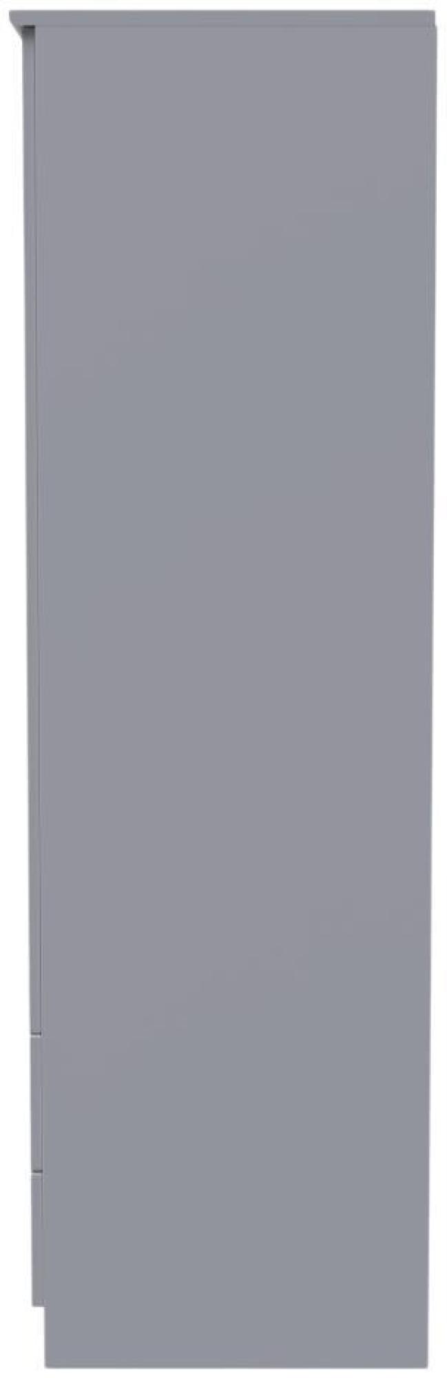 Bella Wardrobe - 2 Door - 2 Drawers - Double - Grey Ash