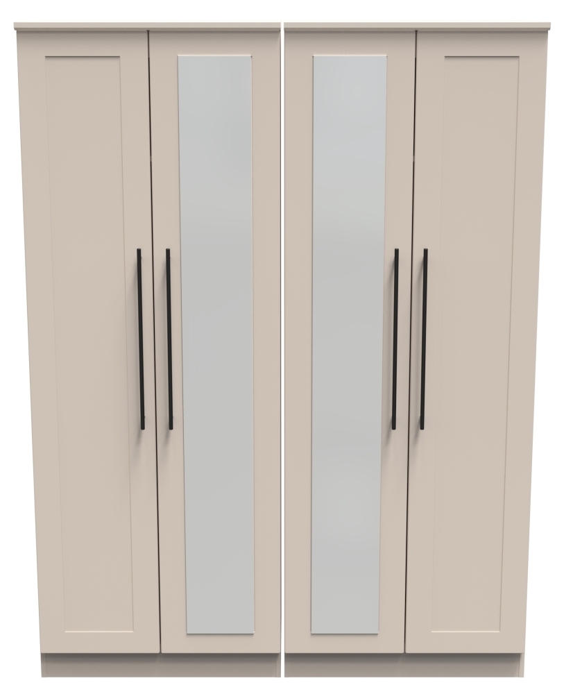 Beverley Cashmere 4 Door Tall Mirror Wardrobe