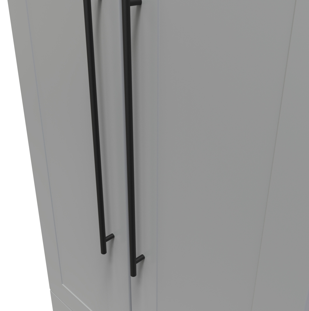 Beverley Wardrobe - 2 Door - 2 Drawers - Tall - Grey