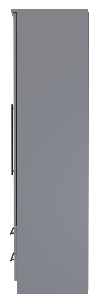 Beverley Wardrobe - 3 Door - Tall Combi - with 1 Mirror - Grey