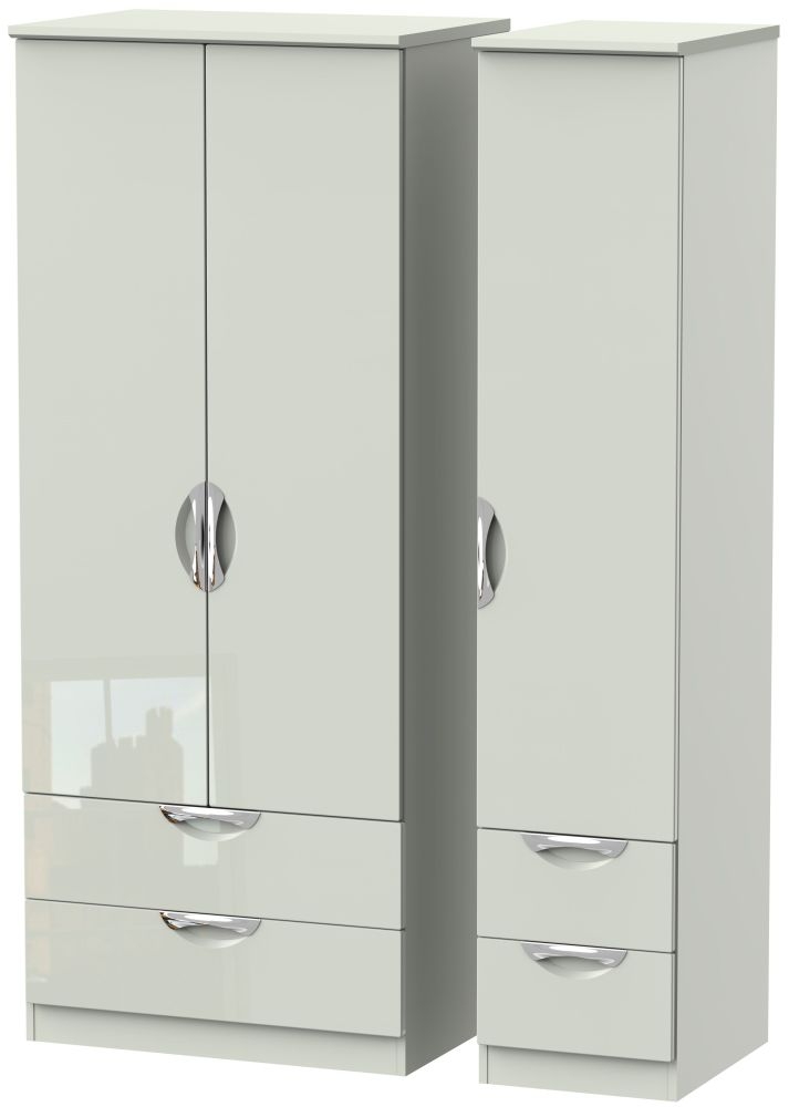 Camden Cashmere 3 Door Triple Wardrobe - 4 Drawers