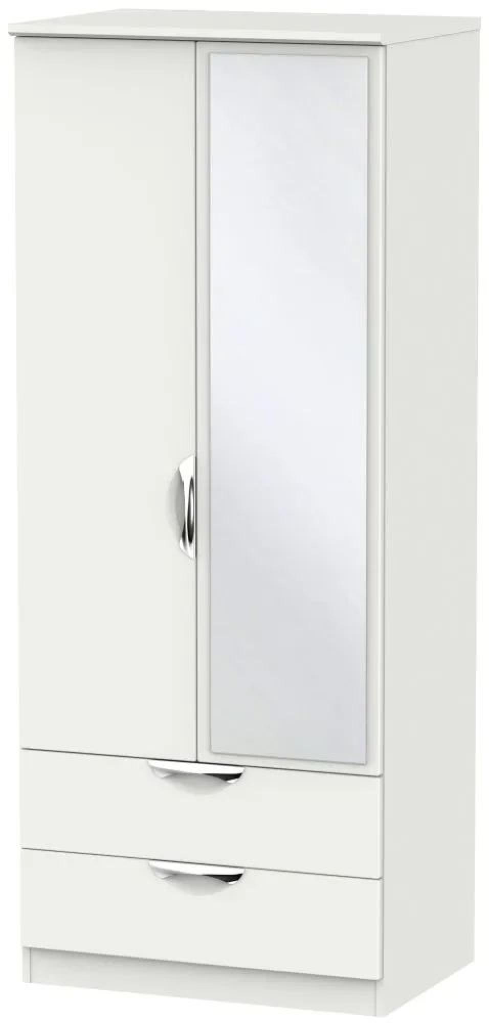 Camden Grey 2 Door Combi Wardrobe - 1 Mirror