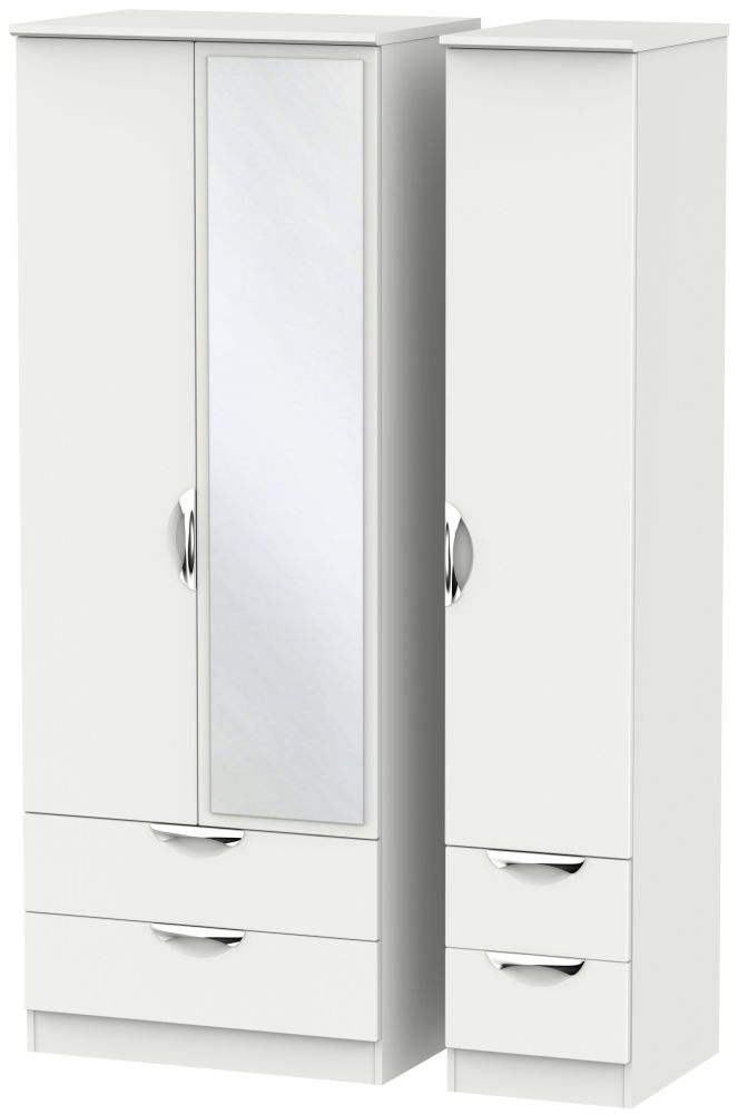 Camden Grey 3 Door Tall Combi Wardrobe - 1 Mirror