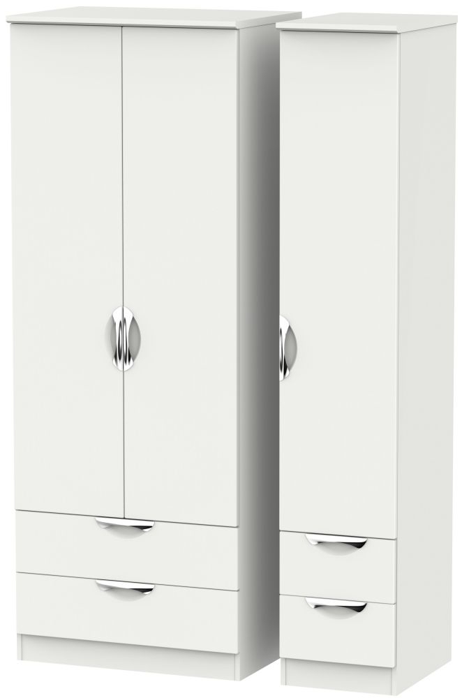 Camden Grey 3 Door Tall Triple Wardrobe - 4 Drawers