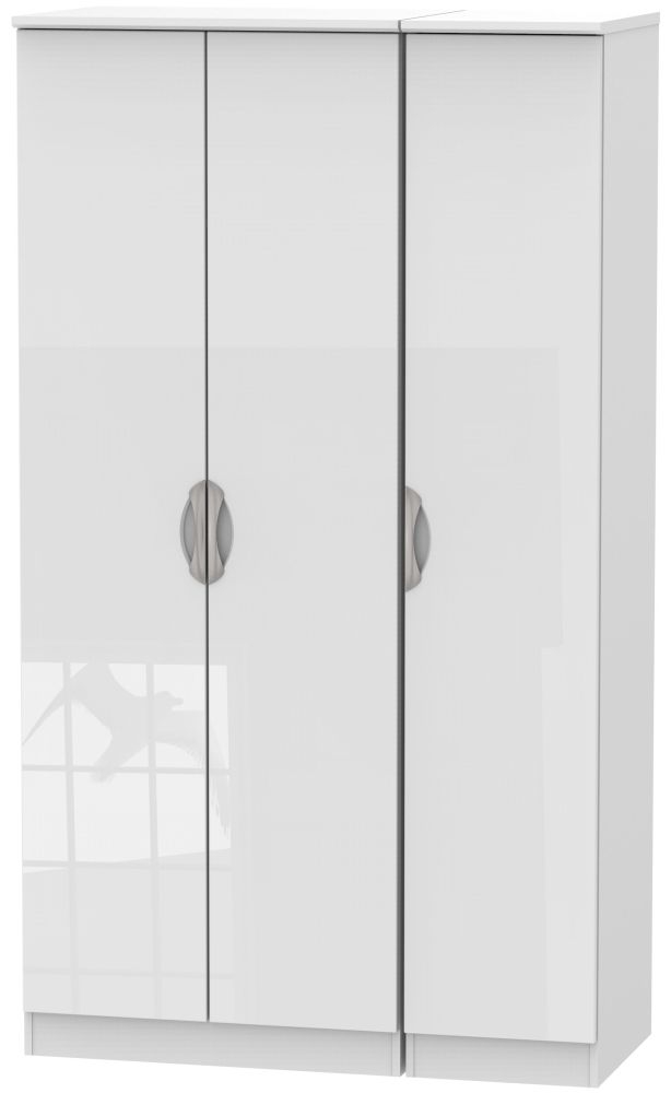 Camden Wardrobe - 3 Door - Tall Triple - White Gloss