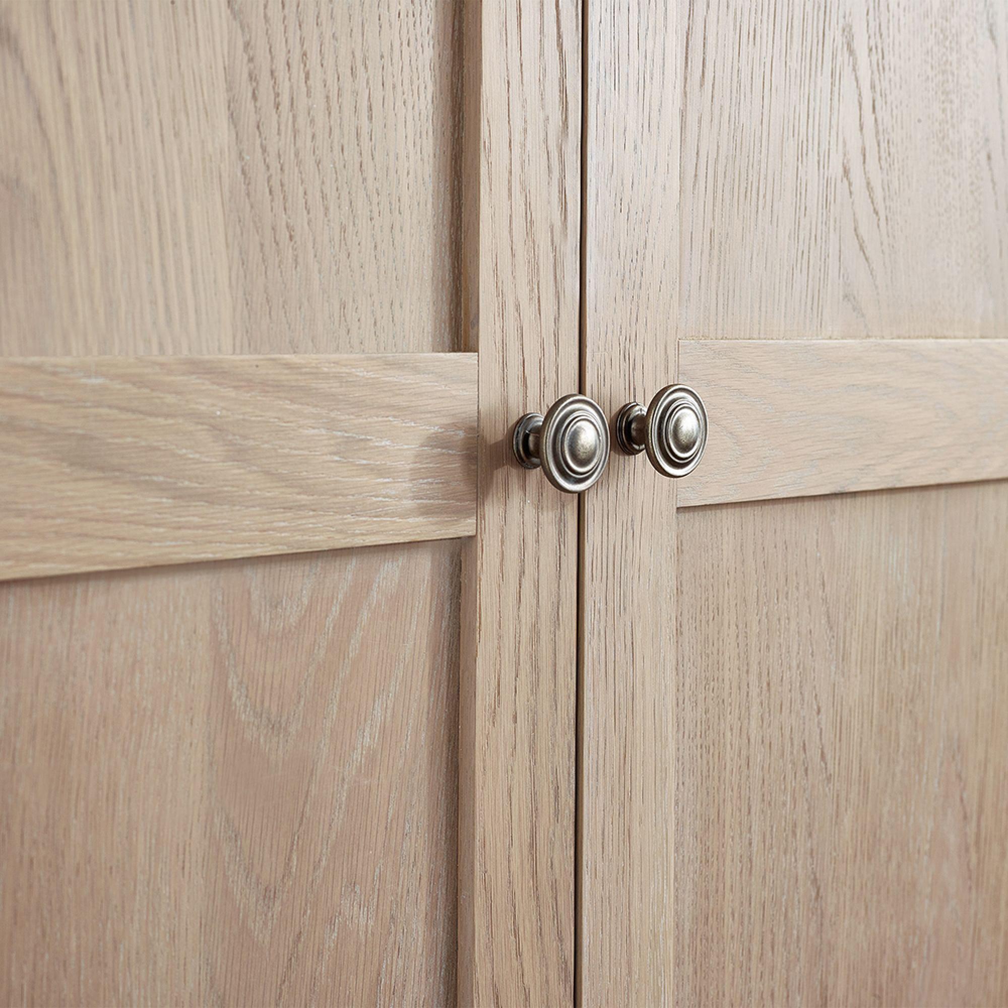 Camille Double Wardrobe - 2 Door - 1 Drawer - French Style - Oak