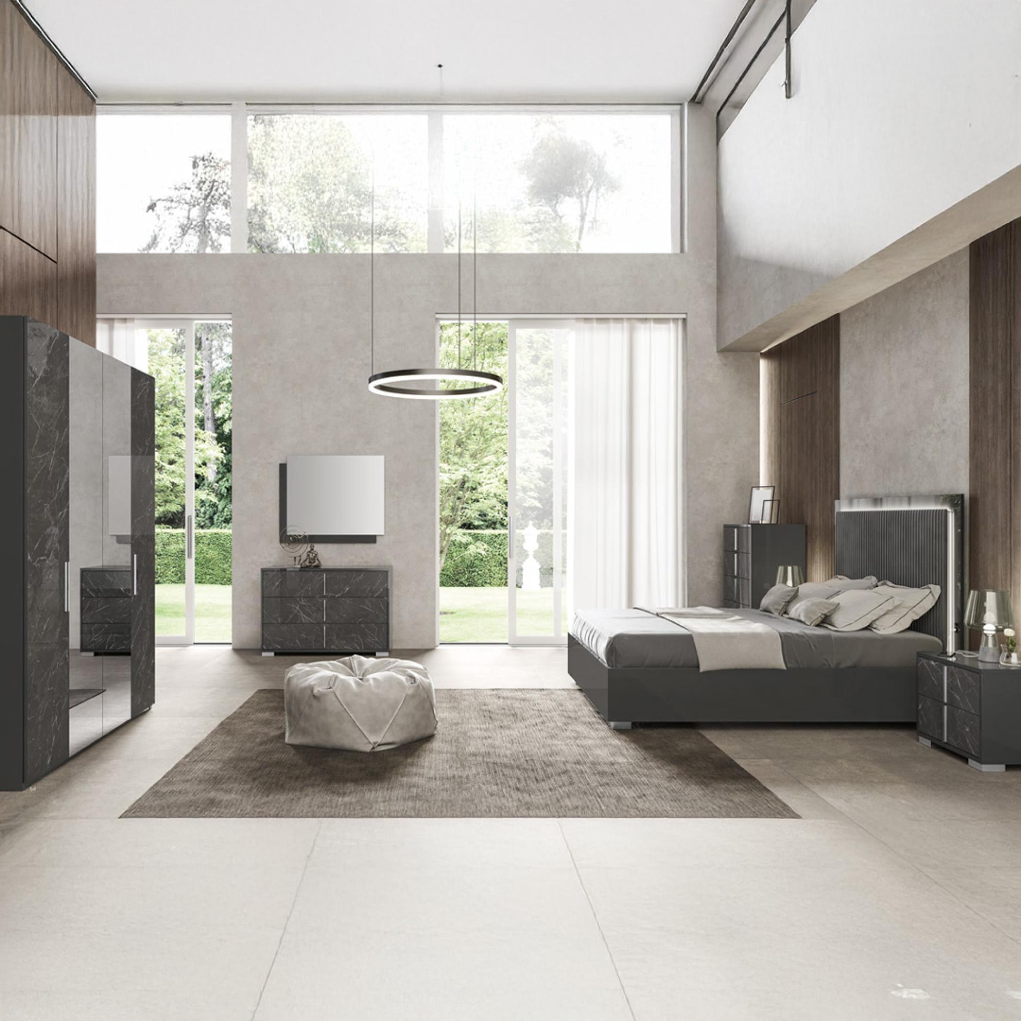 Carvelle Night Dark Grey Wardrobe