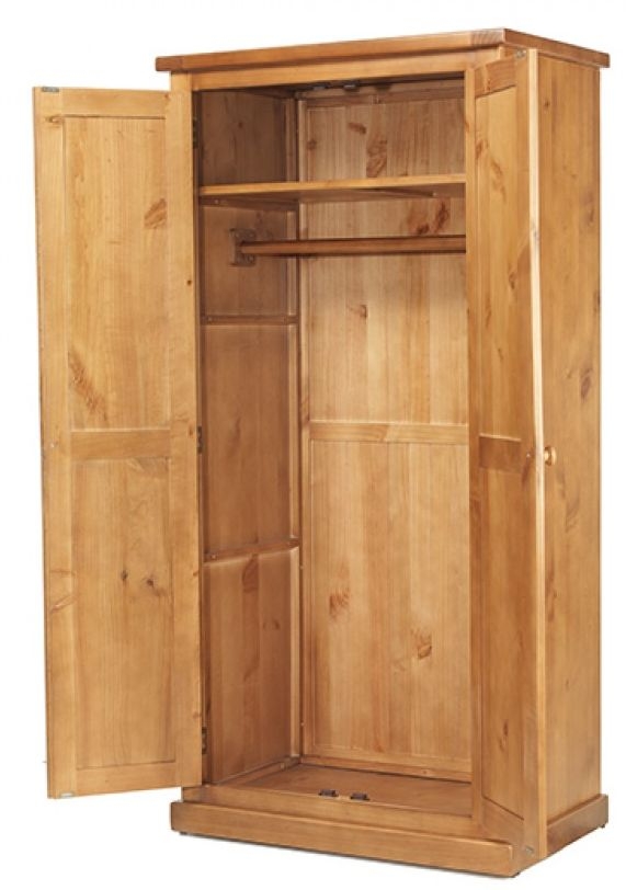 Churchill Waxed Pine 2 Door Plain Wardrobe