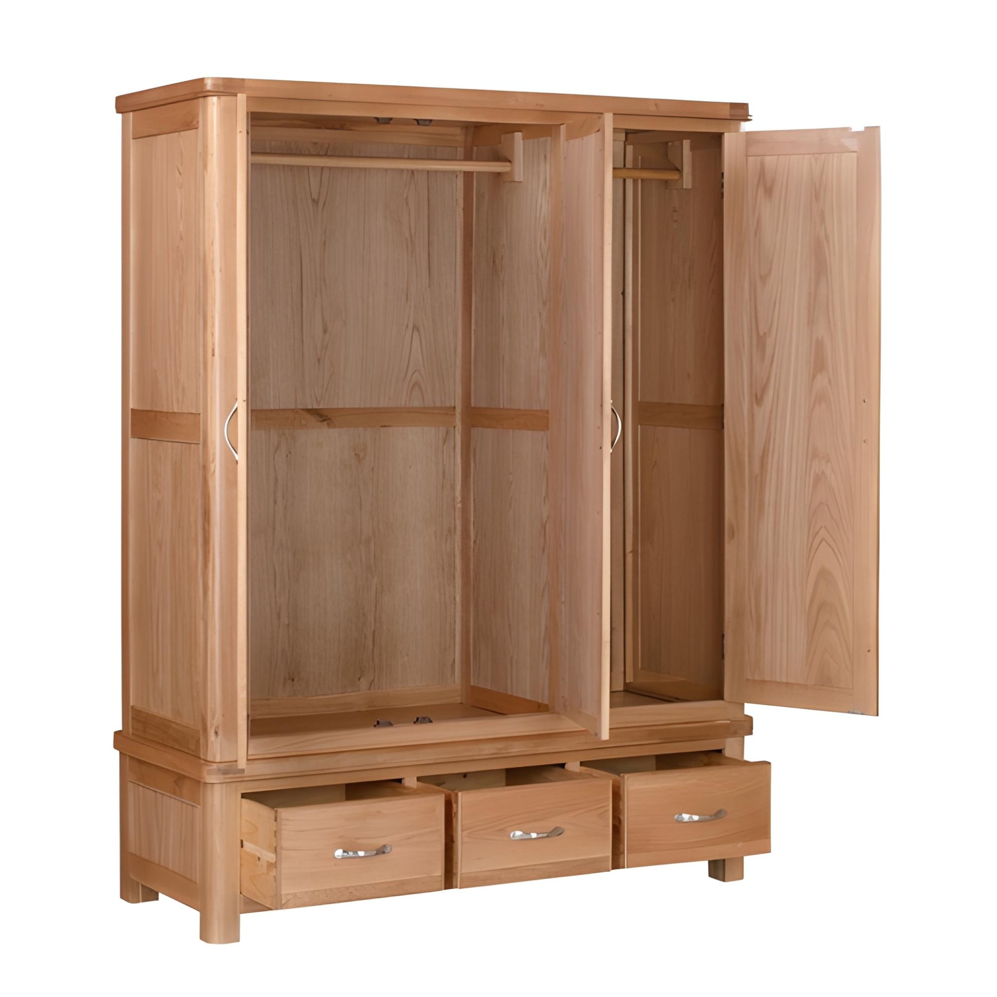 Clarion Wardrobe - 3 Door - Combi - Oak