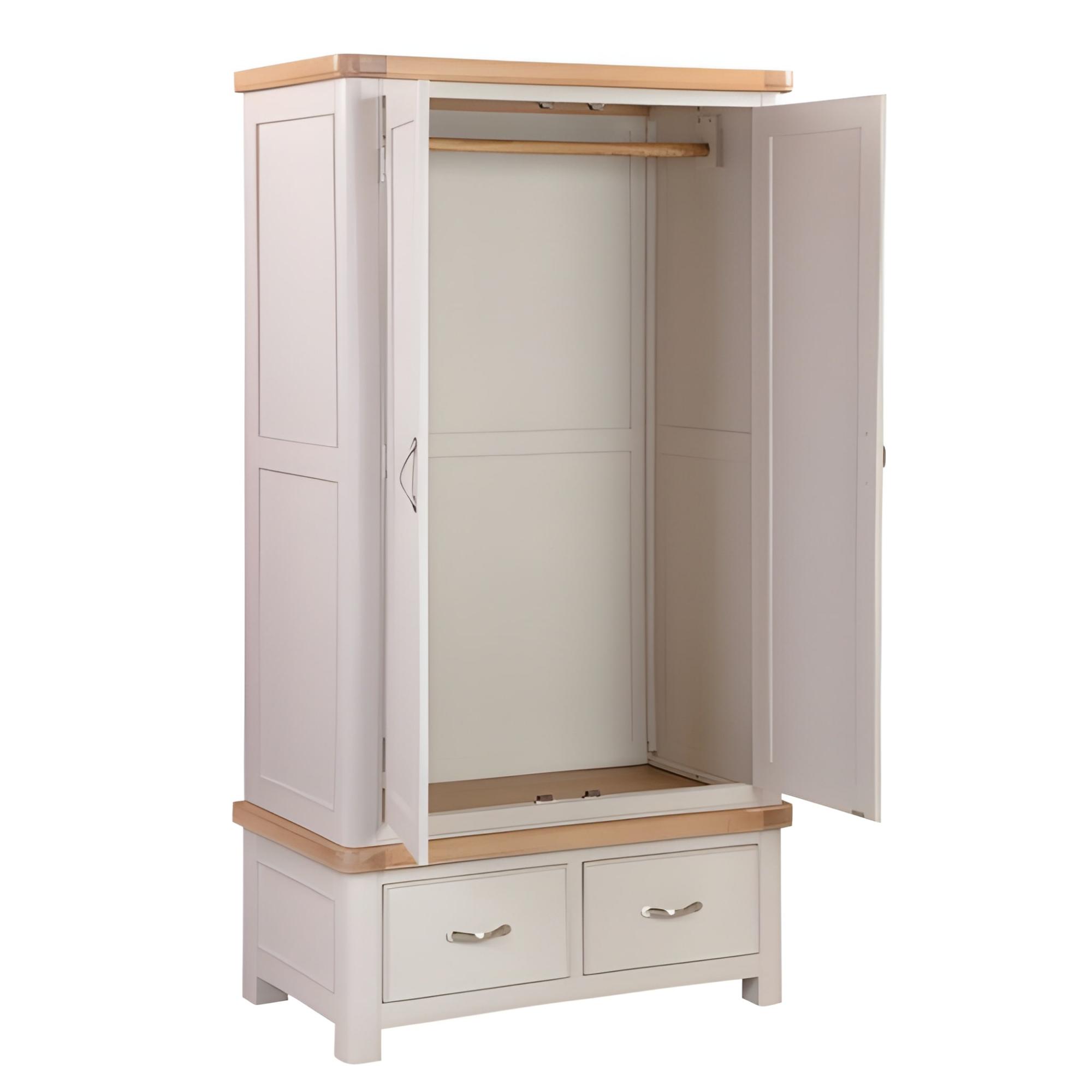 Clarion Wardrobe - 2 Door - Oak and Grey