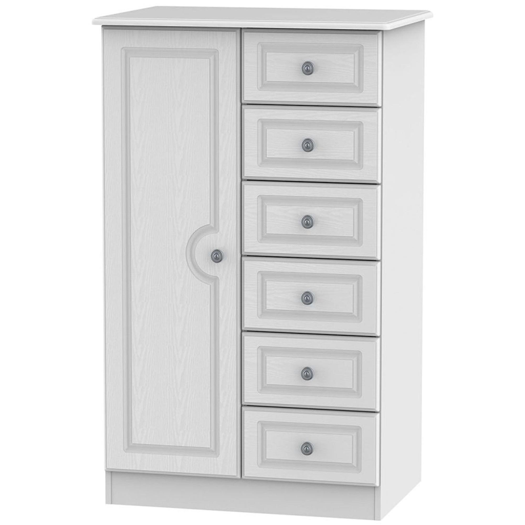 Clearance - Pembroke White 1 Door Midi Wardrobe - FSS16406