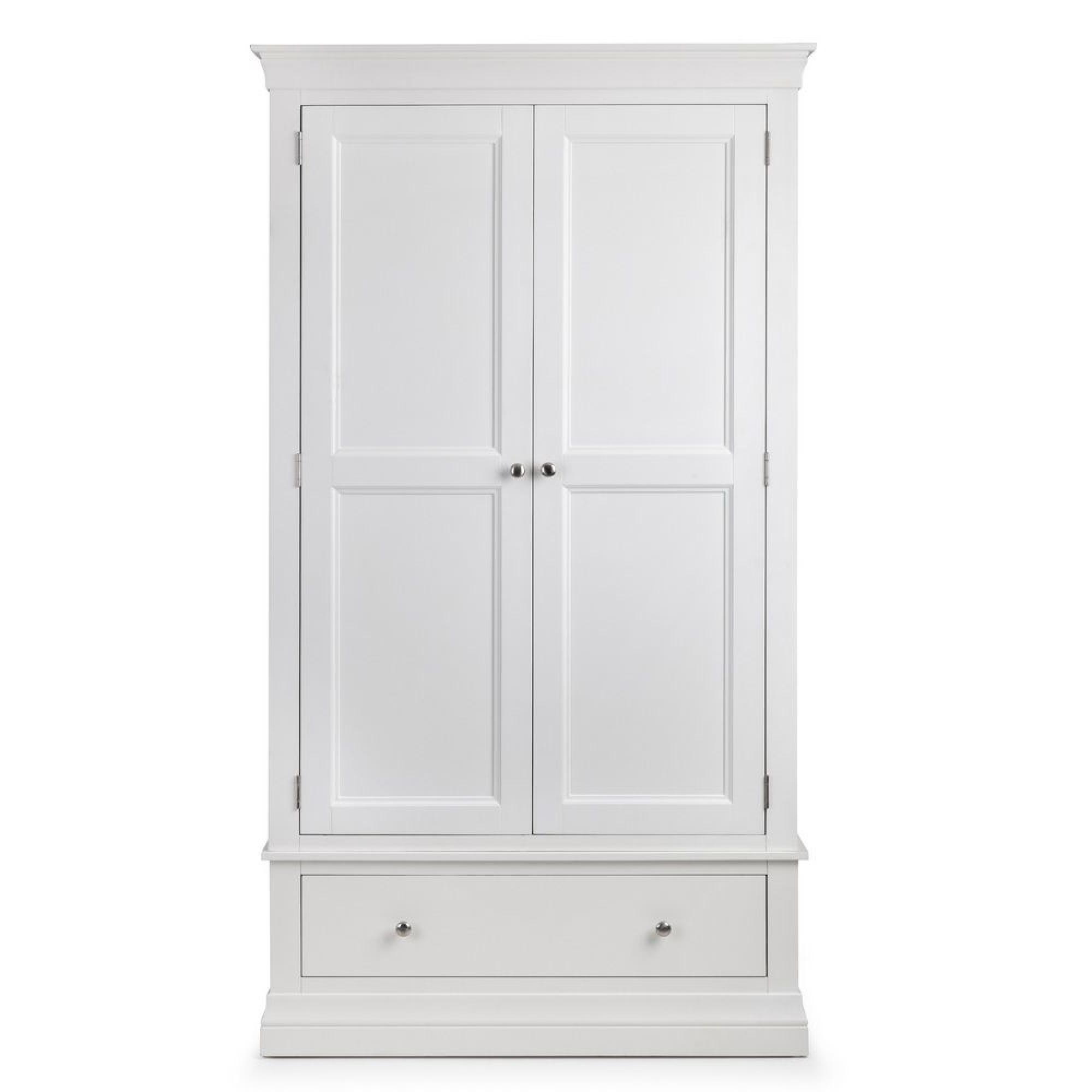 Clermont Double Wardrobe - 2 Door - 1 Drawer - White