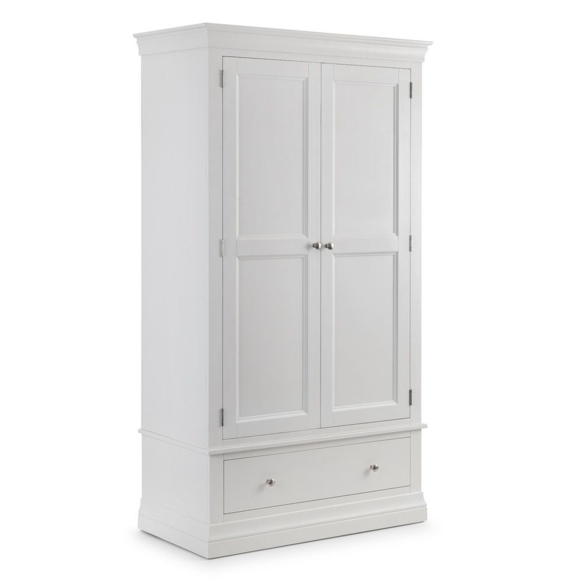 Clermont Double Wardrobe - 2 Door - 1 Drawer - White