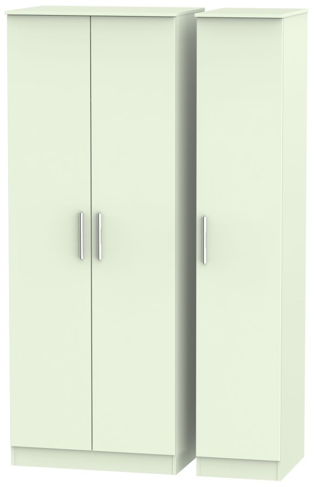 Contrast Tall Triple Wardrobe - 3 Door - Cream