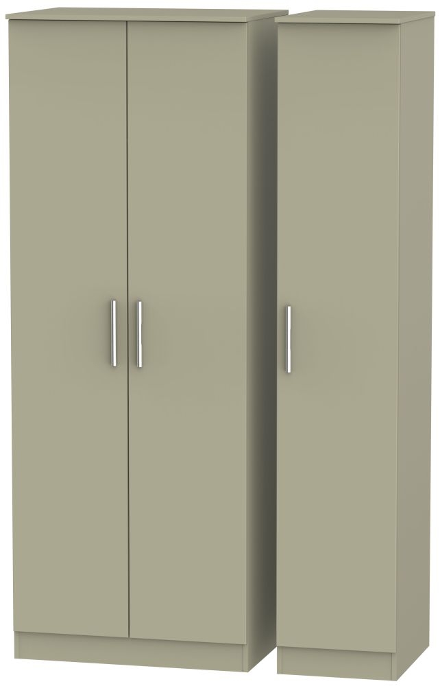 Contrast Tall Triple Wardrobe - 3 Door - Mushroom