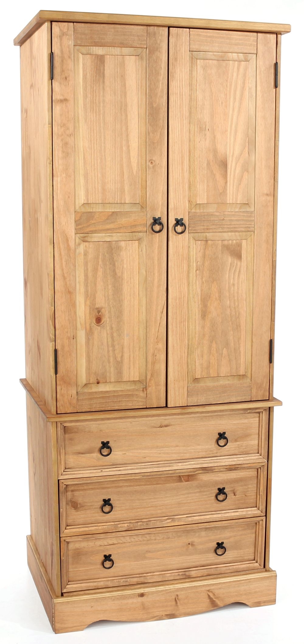 Corona Wardrobe - 2 Door - 3 Drawer - Pine Mexican
