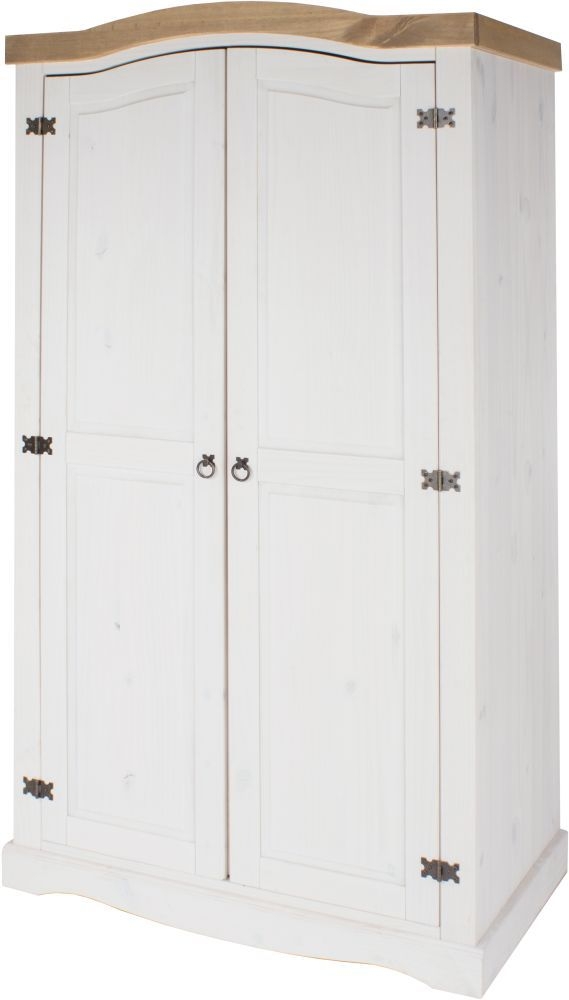 Corona Wardrobe - 2 Door - White Mexican Pine