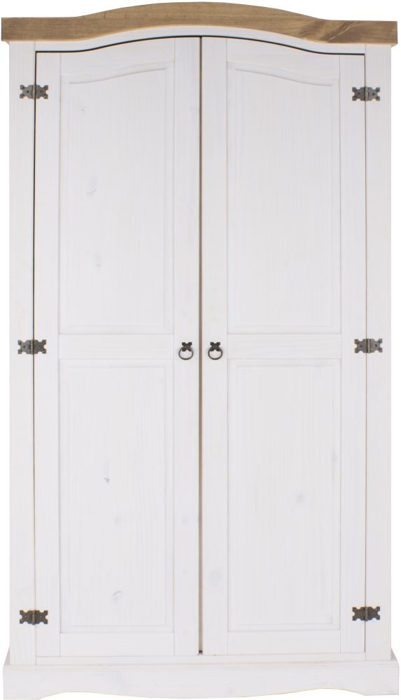 Corona Wardrobe - 2 Door - White Mexican Pine