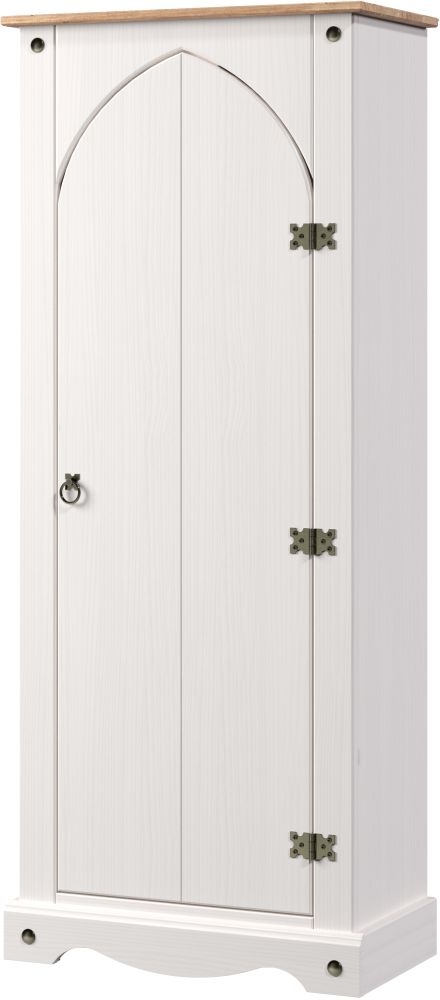 Corona Wardrobe - 1 Door - White Mexican Pine