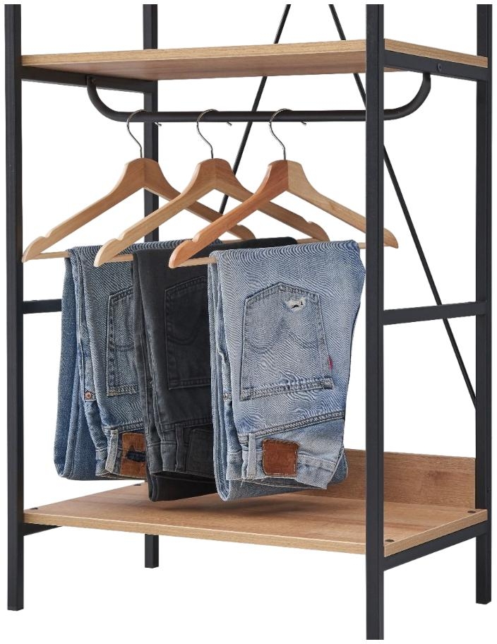 Craven Light Oak 3 Shelves Open Wardrobe