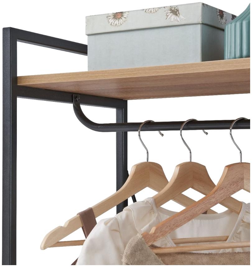 Craven Light Oak 4 Shelves Narrow Open Wardrobe