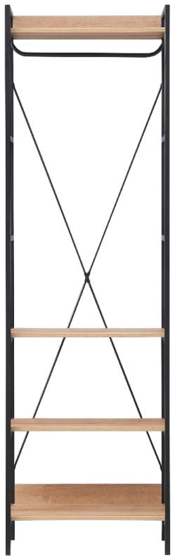 Craven Light Oak 4 Shelves Narrow Open Wardrobe