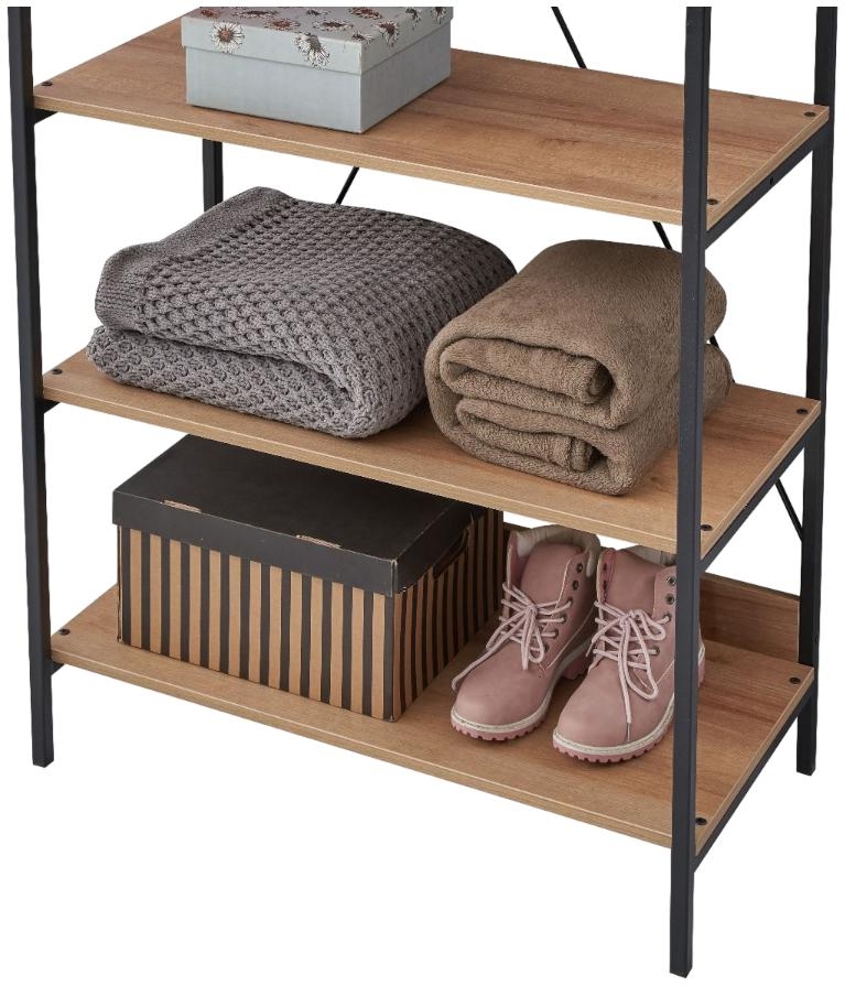 Craven Light Oak 4 Shelves Wide Open Wardrobe