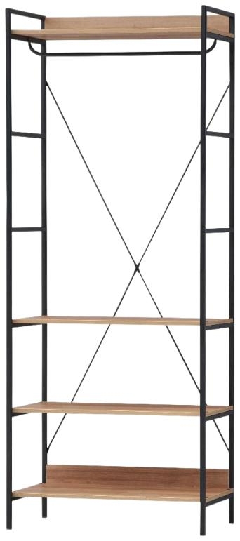 Craven Light Oak 4 Shelves Wide Open Wardrobe