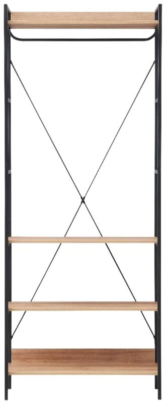 Craven Light Oak 4 Shelves Wide Open Wardrobe