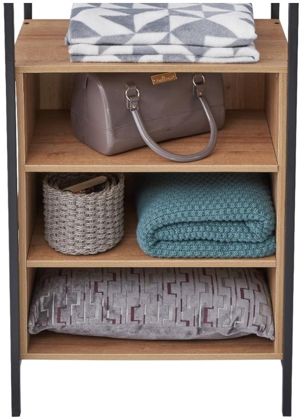 Craven Light Oak 5 Shelves Open Wardrobe