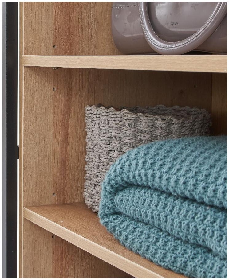 Craven Light Oak 5 Shelves Open Wardrobe