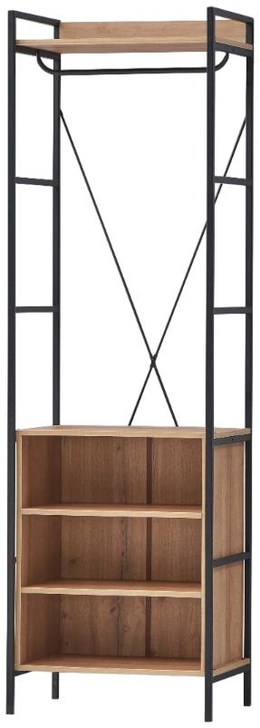 Craven Light Oak 5 Shelves Open Wardrobe