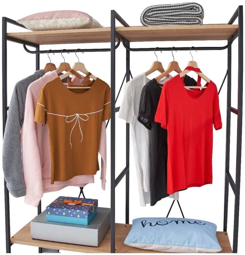 Craven Light Oak 8 Shelves Open Wardrobe