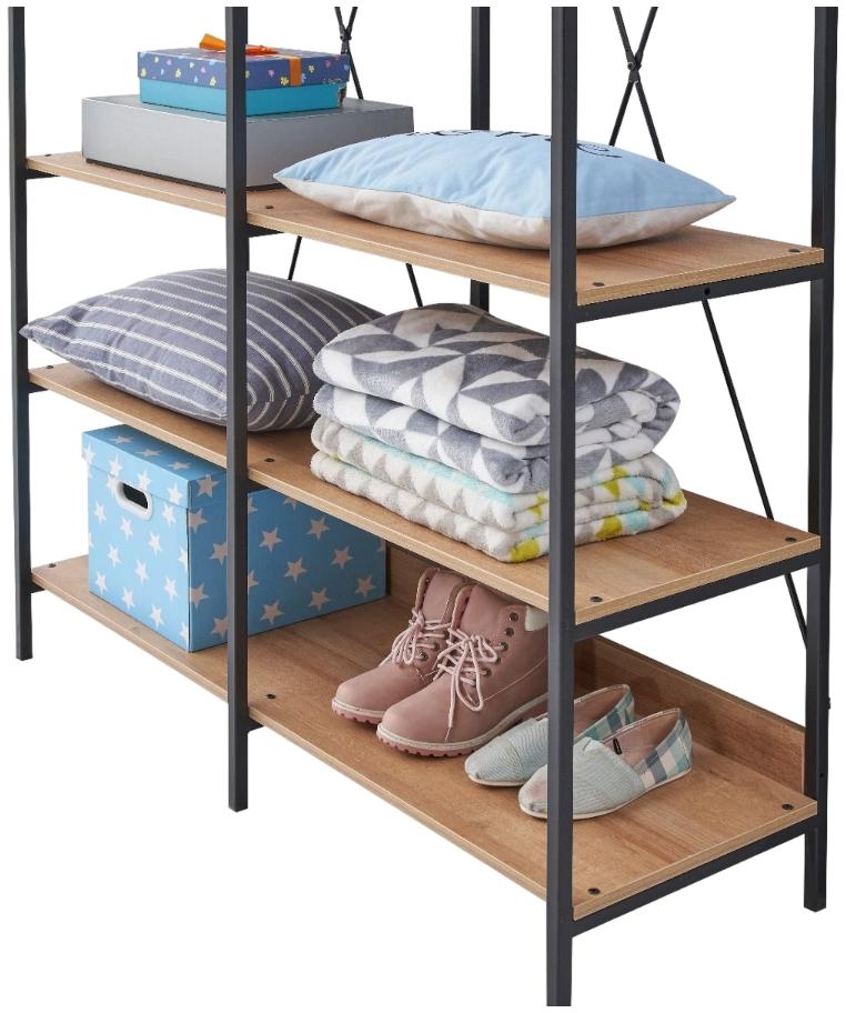 Craven Light Oak 8 Shelves Open Wardrobe