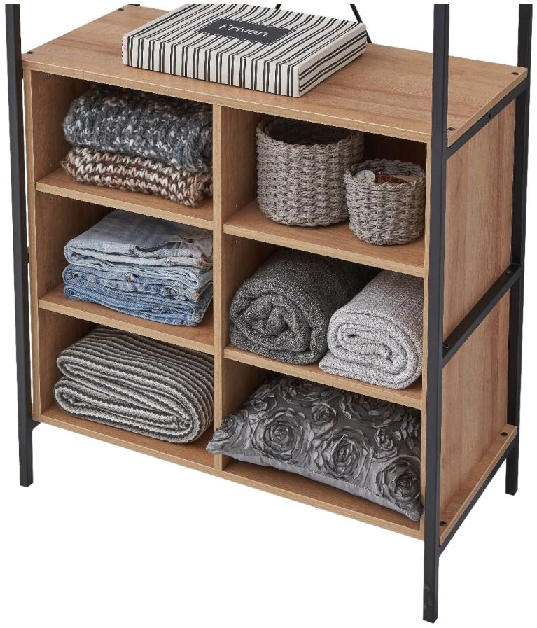 Craven Light Oak Open Wardrobe with Storage