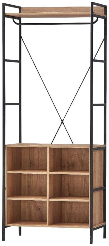 Craven Light Oak Open Wardrobe with Storage