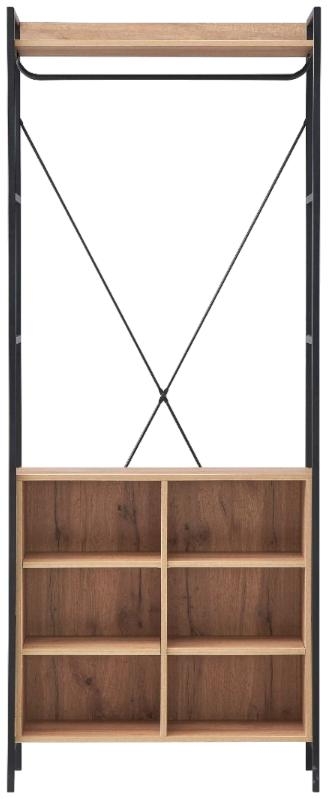 Craven Light Oak Open Wardrobe with Storage