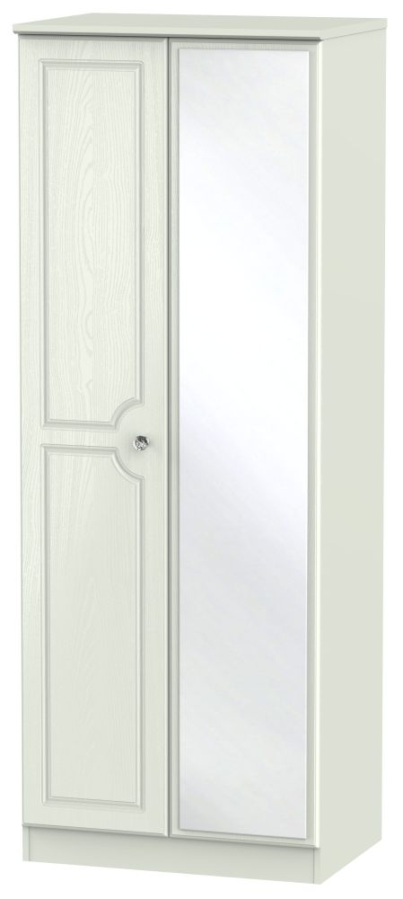 Crystal Tall Wardrobe - 2 Door - 1 Mirror - Cashmere